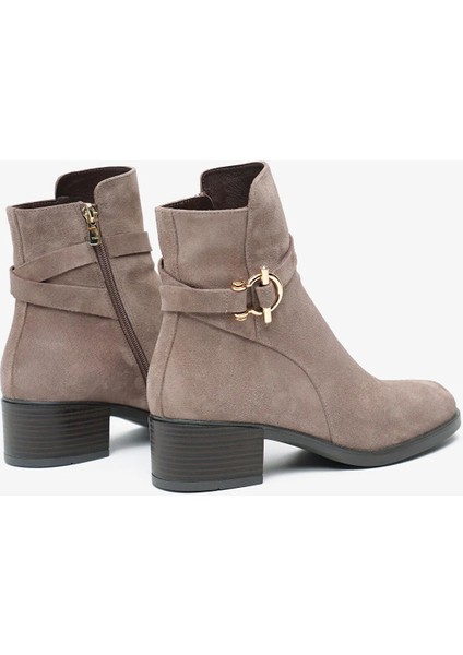 Vizon Süet Hakiki Deri Kalın Topuklu Şık Günlük 59301 Kadın Botu indirimleri