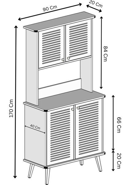 Avior Kahve Köşesi Mdf Kapaklı Raflı 90 cm fırsatları