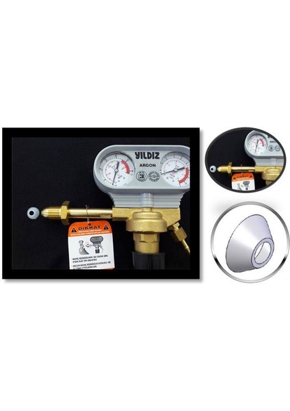 Argon, Azot, Karışım Gazı Basınç Düşürücüler Saatler - Sanayi Tüpleri Için Plastik Konik Conta (10 Adet)