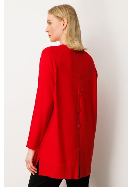 65413 Onteks Arkası Düğmeli Kazak modelleri