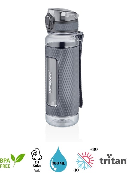 Chrystal Diamond Tritan Su Matarası – Slikon Korumalı - 800 ml