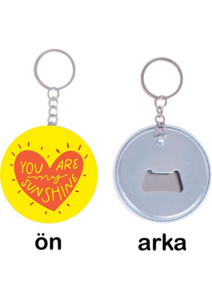 2'li You Are My Sun Shine Tasarımlı Özel Açacaklı Anahtarlık