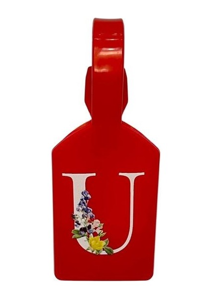 U Harf Kırmızı Bavul Etiketi,valiz Etiketi,kartlık,isimlik,bagaj Etiketi