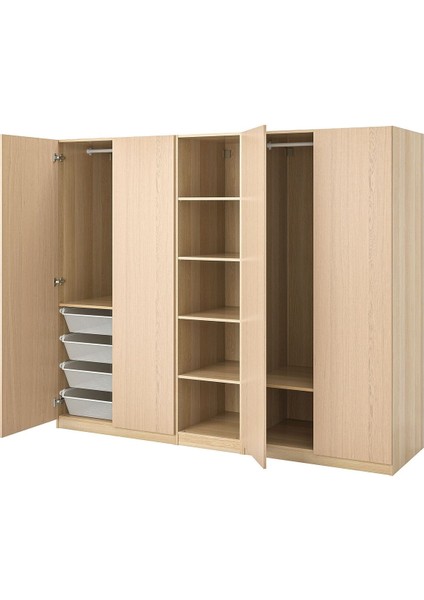 Pax Gardırop, Ağartılmış Meşe Görünümlü, 250X60X201 cm