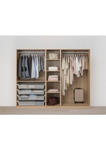 Pax Gardırop, Ağartılmış Meşe Görünümlü, 250X60X201 cm fırsatları