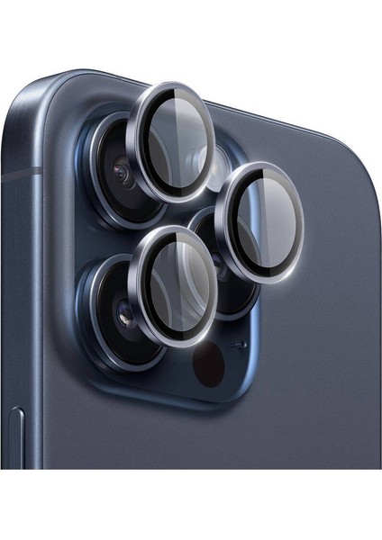 Iphone 15 Pro Kamera Koruma Renkli Lens Koruyucu Temperli Cam Koruma