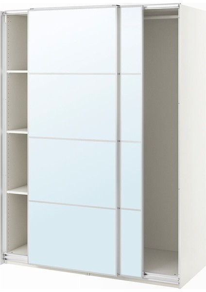 Pax Sürgü Kapaklı Gardırop, Beyaz-Aynalı Cam, 150X66X201 cm