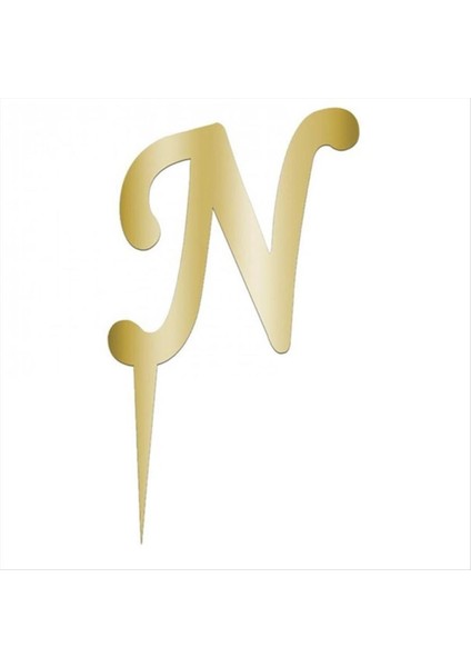 Ds-Derin Sarı Renkli Harf Pasta ve Kek Pleksi-N