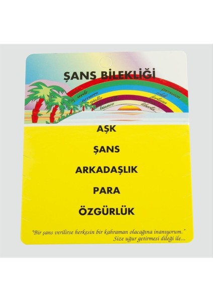 Ds-Derin 5li Şans Bileklik Kartı 200 Adet-Sarı
