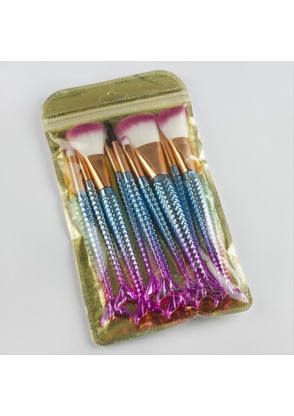 Ds-Derin Ocean 10LU Balık Makyaj Fırça Seti-Pembe modelleri