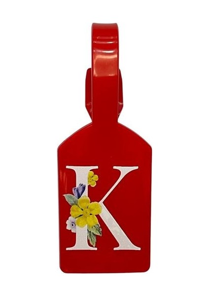 K Harf Kırmızı Bavul Etiketi,valiz Etiketi,kartlık,isimlik,bagaj Etiketi