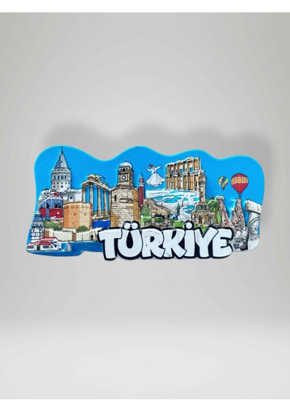 Türkiye Temalı Kabartmalı Polyester Magnet Buzdolabı Süsü