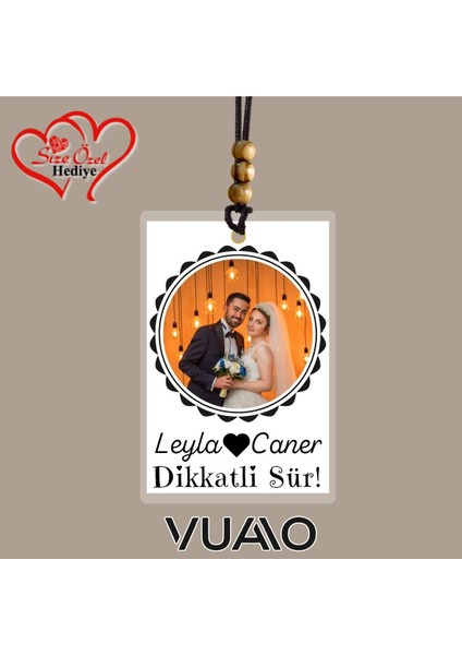 Kişiye Özel Fotoğraflı ve Isimli Araba Hediyesi Araba Süsü Dikiz Aynası Süsü - Size Özel Hediye