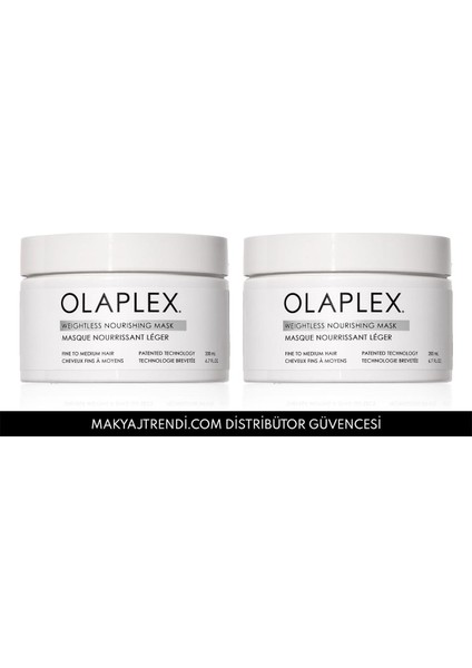 Weightless Nourishing Mask Duo - Ince, Orta Telli Saçlar Için Ağırlık Hissi Bırakmayan Besleyici Ikili Maske Seti