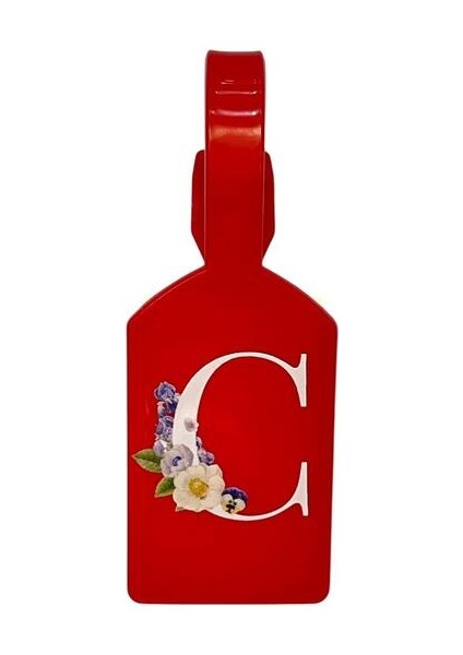 C Harf Kırmızı Bavul Etiketi,valiz Etiketi,kartlık,isimlik,bagaj Etiketi
