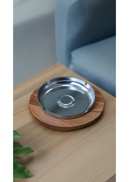 4'lü Paket - Kafe , Restoran , Masaüstü Paslanmaz Yuvarlak Metal Kül Tablası