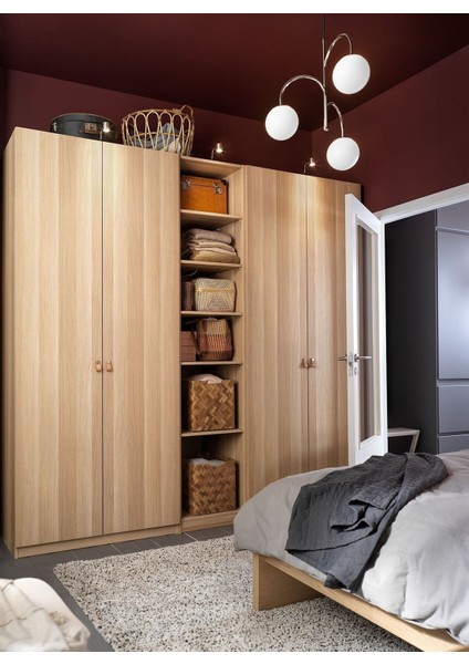 Pax Gardırop, Ağartılmış Meşe Görünümlü, 250X60X236 cm fiyatları