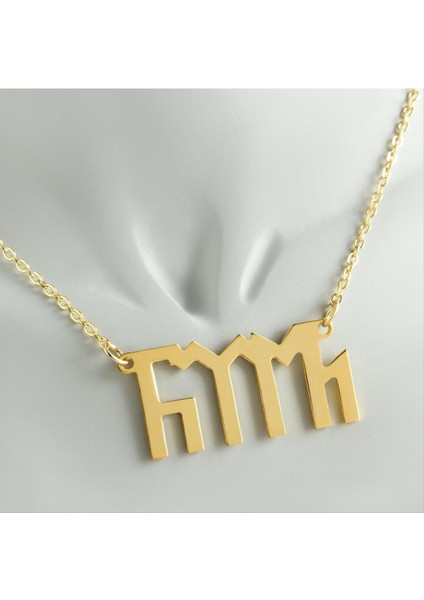 Ds-Derin Türk Yazılı Uçlu Kolye-Sarı fiyatları