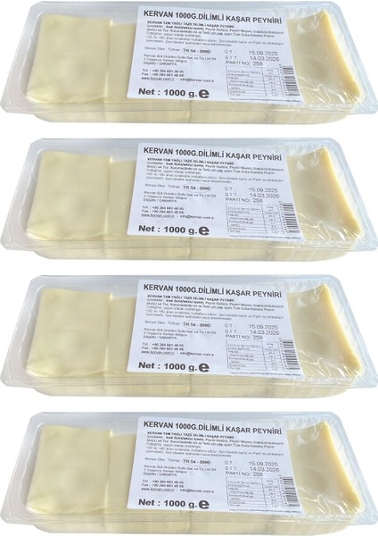 Dilimli Kaşar Peyniri 1000 gr x 4 Adet