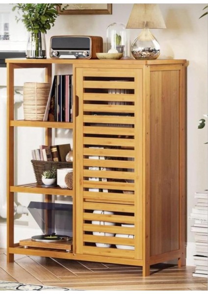 Bambu Çok Amaçlı Düzenleyici Dolap / Banyo Dolabı, Ayakkabılık, 3 Raflı 1 Kapaklı, 66 x 87 x 33 fiyatları