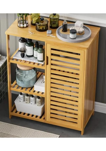 Bambu Çok Amaçlı Düzenleyici Dolap / Banyo Dolabı, Ayakkabılık, 3 Raflı 1 Kapaklı, 66 x 87 x 33 modelleri