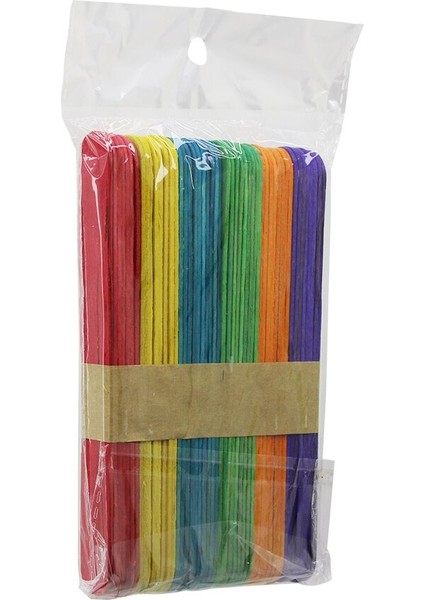Renkli - 1000 Adet Ahşap Elişi - Dil Çubuk 15CM x 1.8cm (5313)