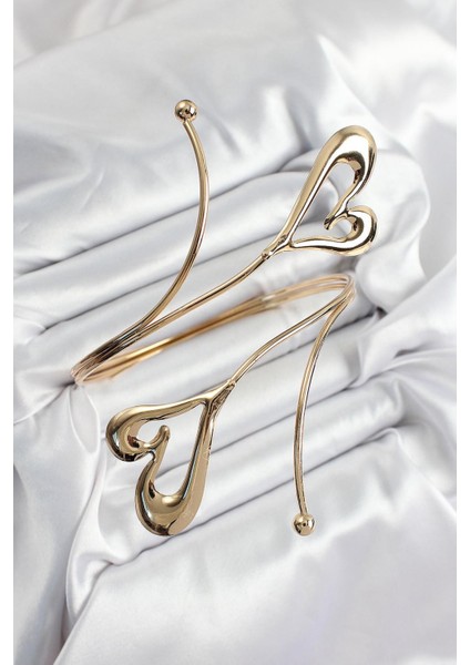 Kalp Model Gold Kadın Pazu Bilekliği