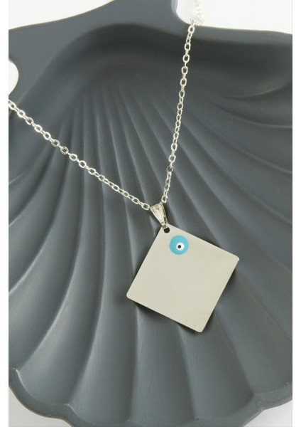 Ds-Derin Altıgen Isim Yazılabilir Kolye-Gümüş Rengi modelleri