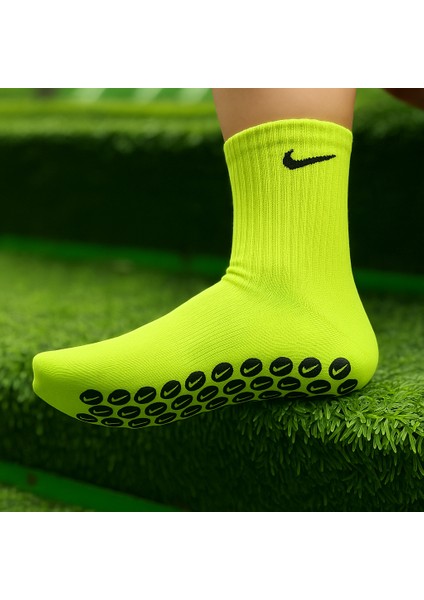 Kaydırmaz Silikon Tabanlı Futbol Çorabı Havlu Taban Dikişsiz Pro Maç Çorabı Sporcu Tozluk Halı Saha