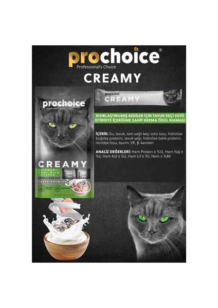 Elit Prochoice Creamy Keçi Sütü ve Tavuklu Krema Kedi Ödül Maması 4X15GR fiyatları