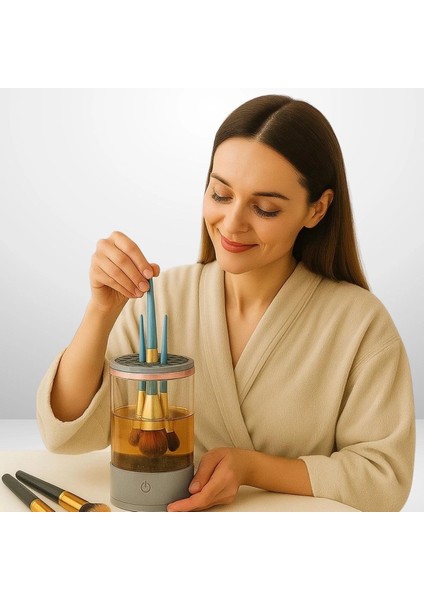 Bfs USB Şarjlı Makyaj Fırçası Temizleyici Aparat Hızlı Kurutmalı, Çok Yönlü Fırça Temizleyici fiyatları