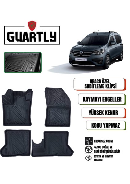 Renault Express 2021 ve Sonrası Araca Özel 4d Premium Havuzlu Paspas Takımı