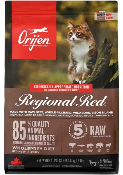 Elit Orijen Regional Red Tahılsız Kırmızı Etli Kedi Maması 1,8kg