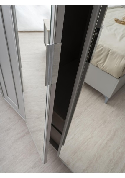 Yakamoz 6 Kapaklı Aynalı Elbise Dolabı Gardrop 253X64X213 fırsatları