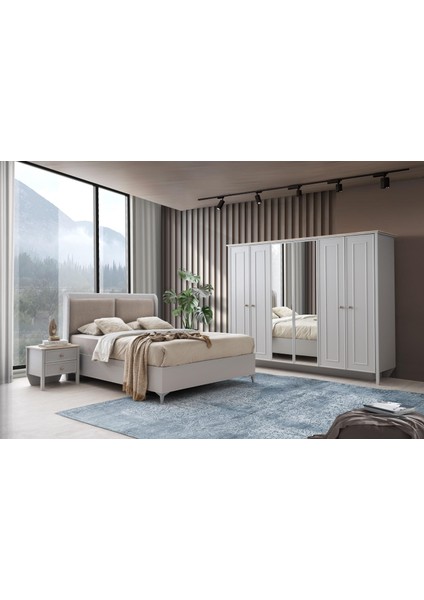 Yakamoz 6 Kapaklı Aynalı Elbise Dolabı Gardrop 253X64X213 indirimleri