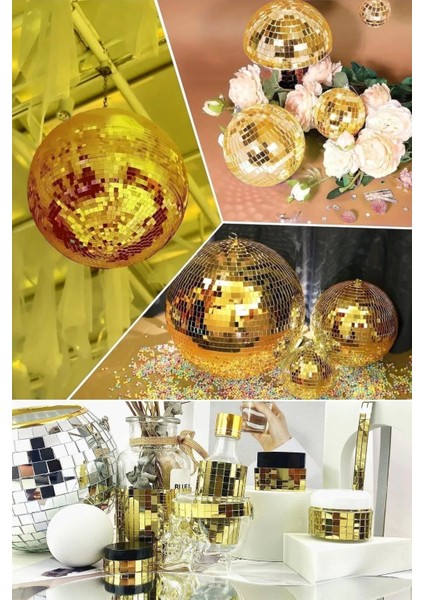 Bfs 1 Metre Uzunluğunda Gold Renk Aynalı Mozaik Taşlı Dekor Bandı 4 cm x 1 mt