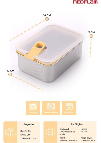 Perfect Seal Paslanmaz Çelik Saklama Kabı 550 ml modelleri