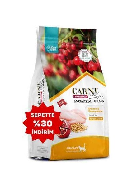 Elit Carni Life Cranberry Ancestral Grain Tavuk ve Nar Yetişkin Kedi Maması 1,5kg