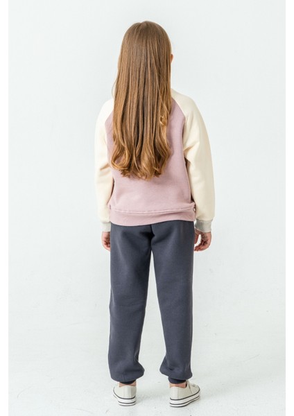 Kız Çocuk Calm Mood Baskılı 3 Iplik Kalın Kışlık Eşofman Takımı AK4209 indirimleri