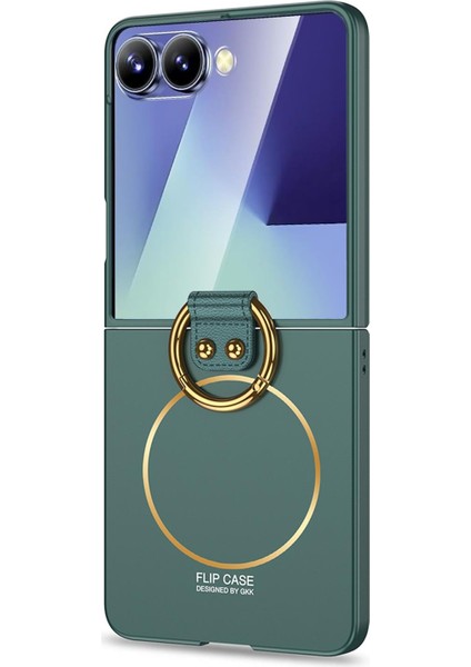 Samsung Galaxy Z Flip 7 Kılıf Ring Fall Magsafe Yeşil