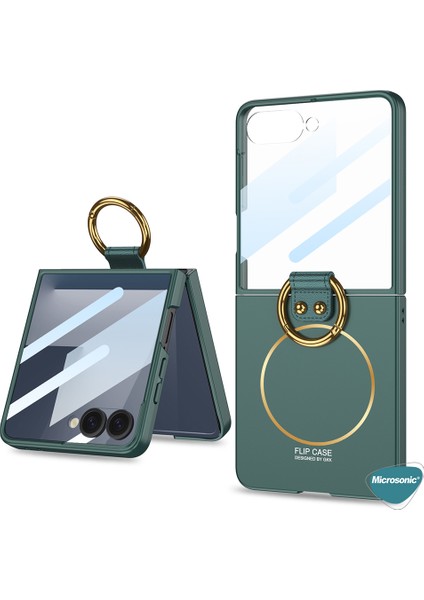 Samsung Galaxy Z Flip 7 Kılıf Ring Fall Magsafe Yeşil fiyatları