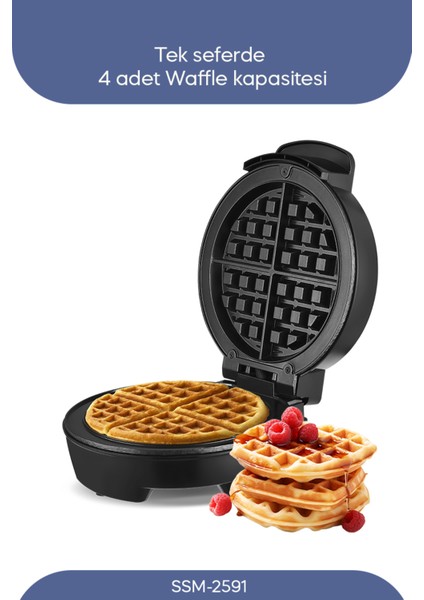 Yapışmaz Belçika Waffle Makinesi, 1000W, Siyah fiyatları