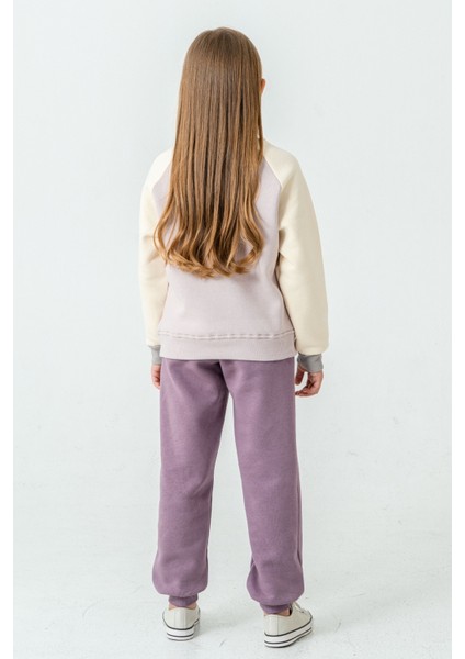 Kız Çocuk Calm Mood Baskılı 3 Iplik Kalın Kışlık Eşofman Takımı AK4209 indirimleri