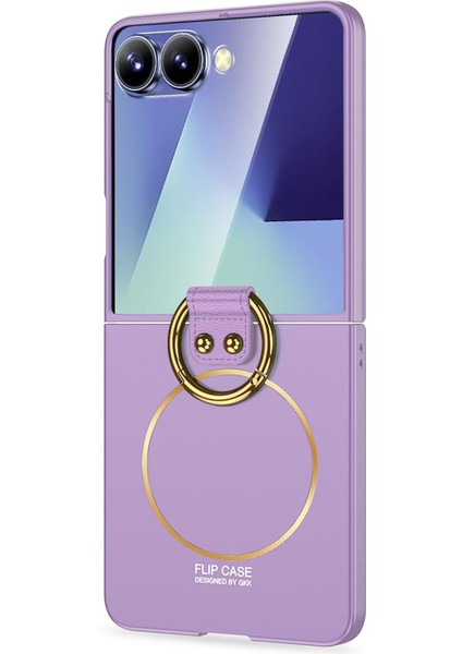 Samsung Galaxy Z Flip 7 Kılıf Ring Fall Magsafe Lila