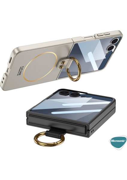 Samsung Galaxy Z Flip 7 Kılıf Ring Fall Magsafe Lila