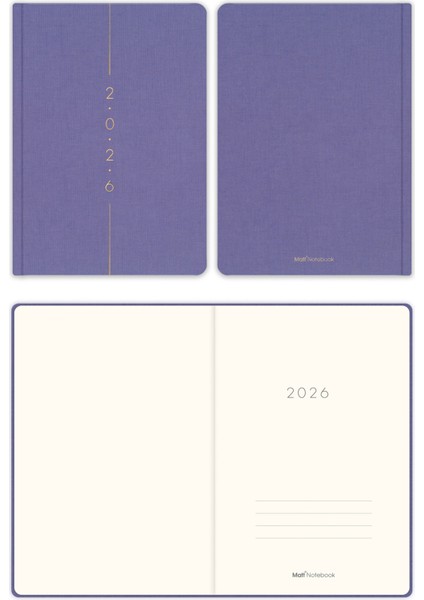 2026 Yılı A5 Keten Haftalık Ajanda 15X21 cm - 12 Aylık Lila fiyatları