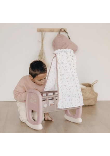 Bfs 7600220373 Smoby Baby Nurse Oyuncak Bebek Için Sallanan Beşik Oyun Seti +18 Ay fırsatları