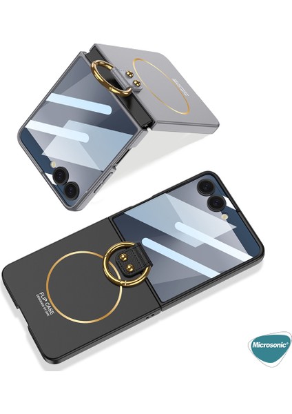 Samsung Galaxy Z Flip 7 Kılıf Ring Fall Magsafe Gri modelleri