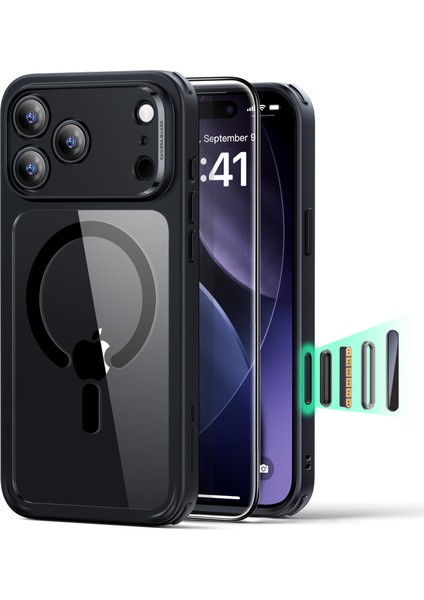 Apple iPhone 17 Pro Max Kamera Kontrol Koruma Butonlu Classic Hybrid Magsafe Kılıf + Ekran Koruyucu Set