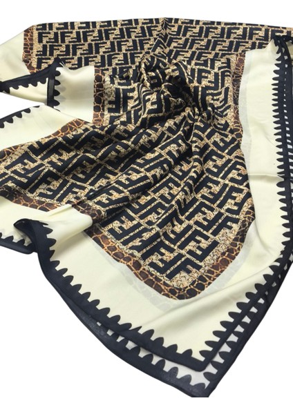 F Desen Vual Ipek Şal Krem Siyah fırsatları